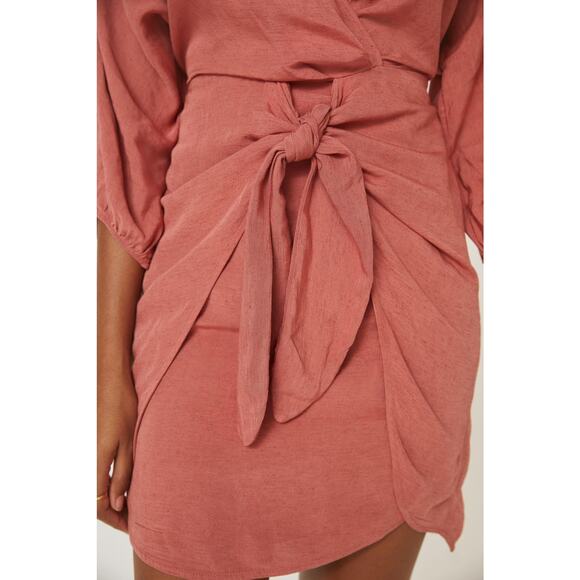 Anthropologie Puff-Sleeve Wrap Mini Dress - New - Size 4 - Picture 4 of 4